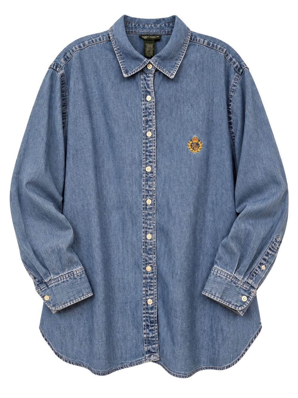 Vintage 90s Lauren Jeans Co Ralph Lauren 3X Denim Shirt Embroidered Crest